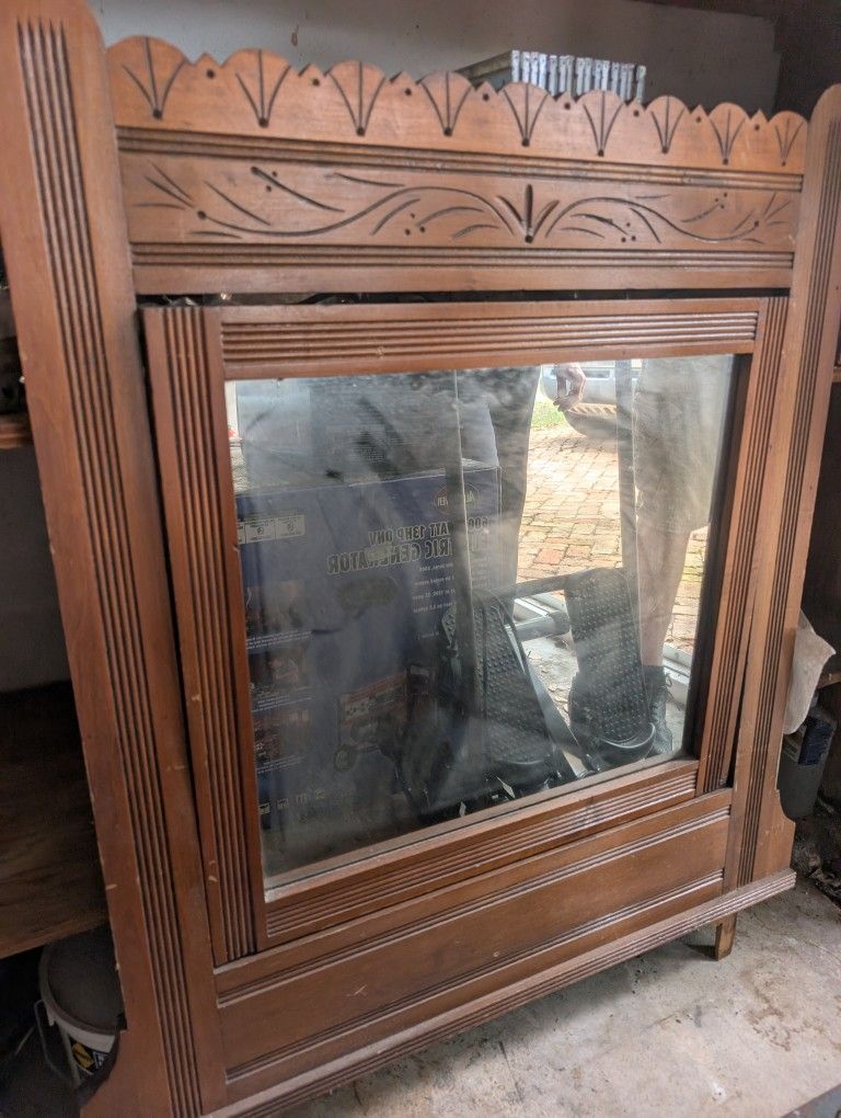 Antique Wood Mirror