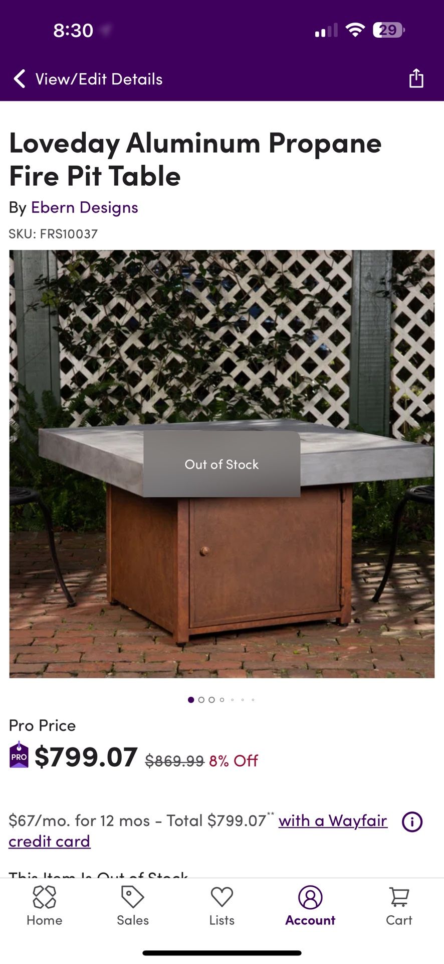 propane Table- Firepit