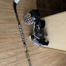 Hockey Bundle, Hockey Skates, Hockey Stick, Hockey Helmet