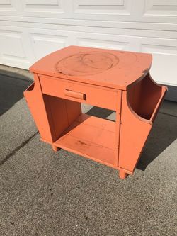 Antique side table magazine rack nightstand plant stand with drawer project