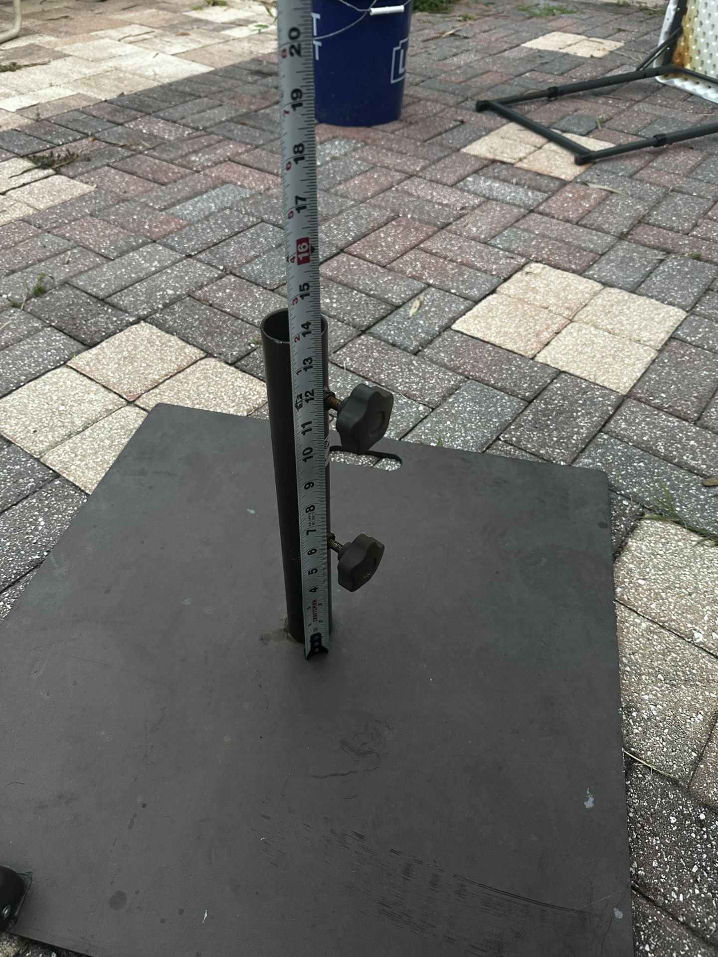 Abba Patio 53 lb. Square Steel Market Patio Umbrella Base Stand with Wheels 24”x24”