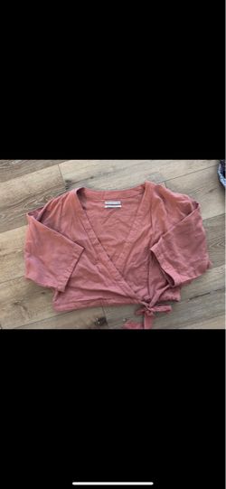 Wrap Crop Top with Tie Front