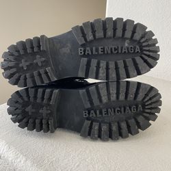 Balenciaga Strike 20mm Croc Embossed Lace Up Boot