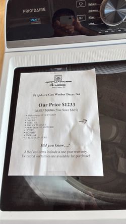 Frigidaire Gas Washer Dryer Set
