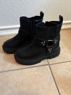Kids Black Moto Chelsea Boots