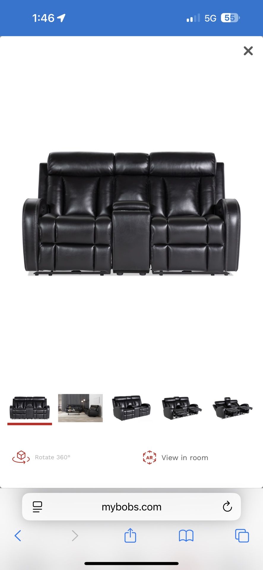 Brand New Never Even Sat On Once Electric Convertible duel Recliner, Loveseat With Lights And Drawers