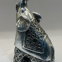 Metal Elephant Figurine 5"