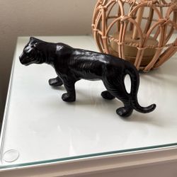 9 INCH METAL BLACK TIGER SCULPTURE