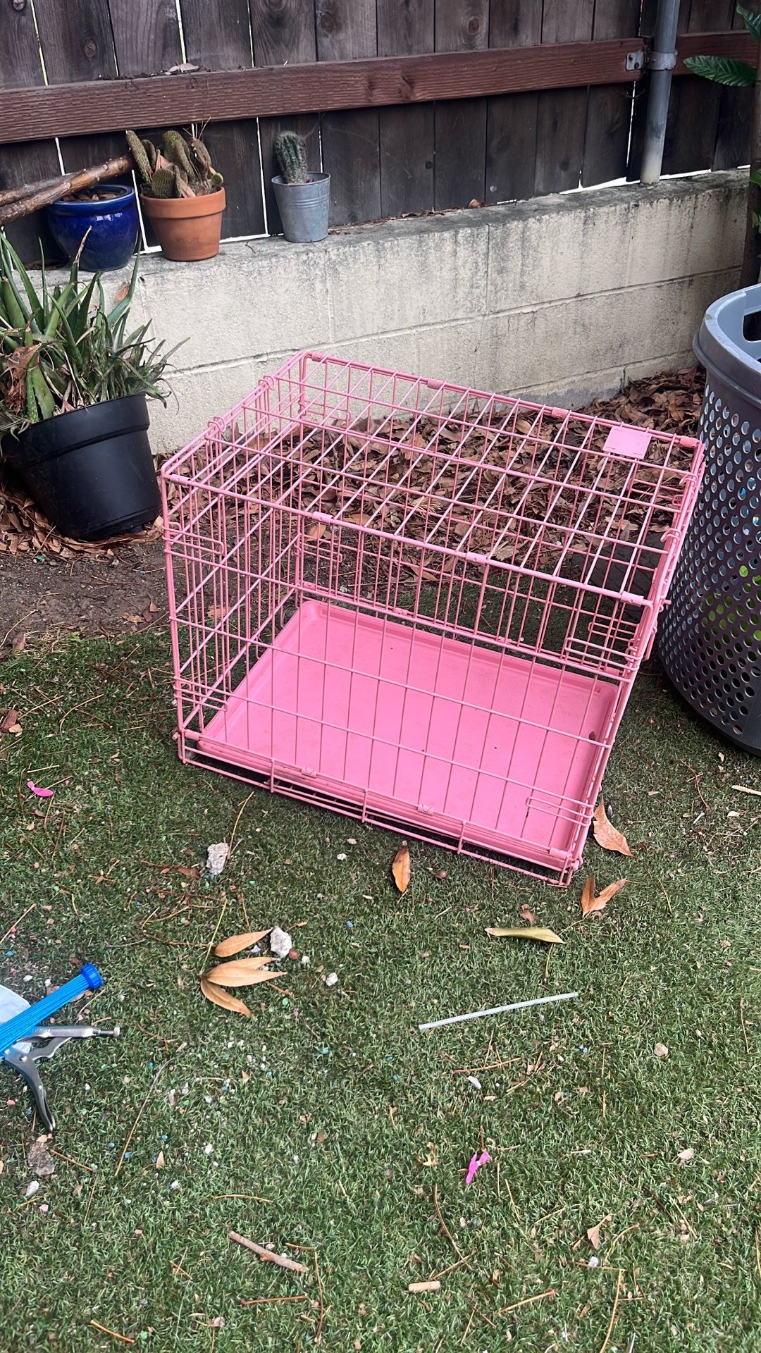 Pink small dog crate