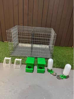 Accesorios y jaula para palomas
