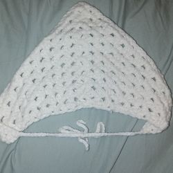 White Crochet Bandana 