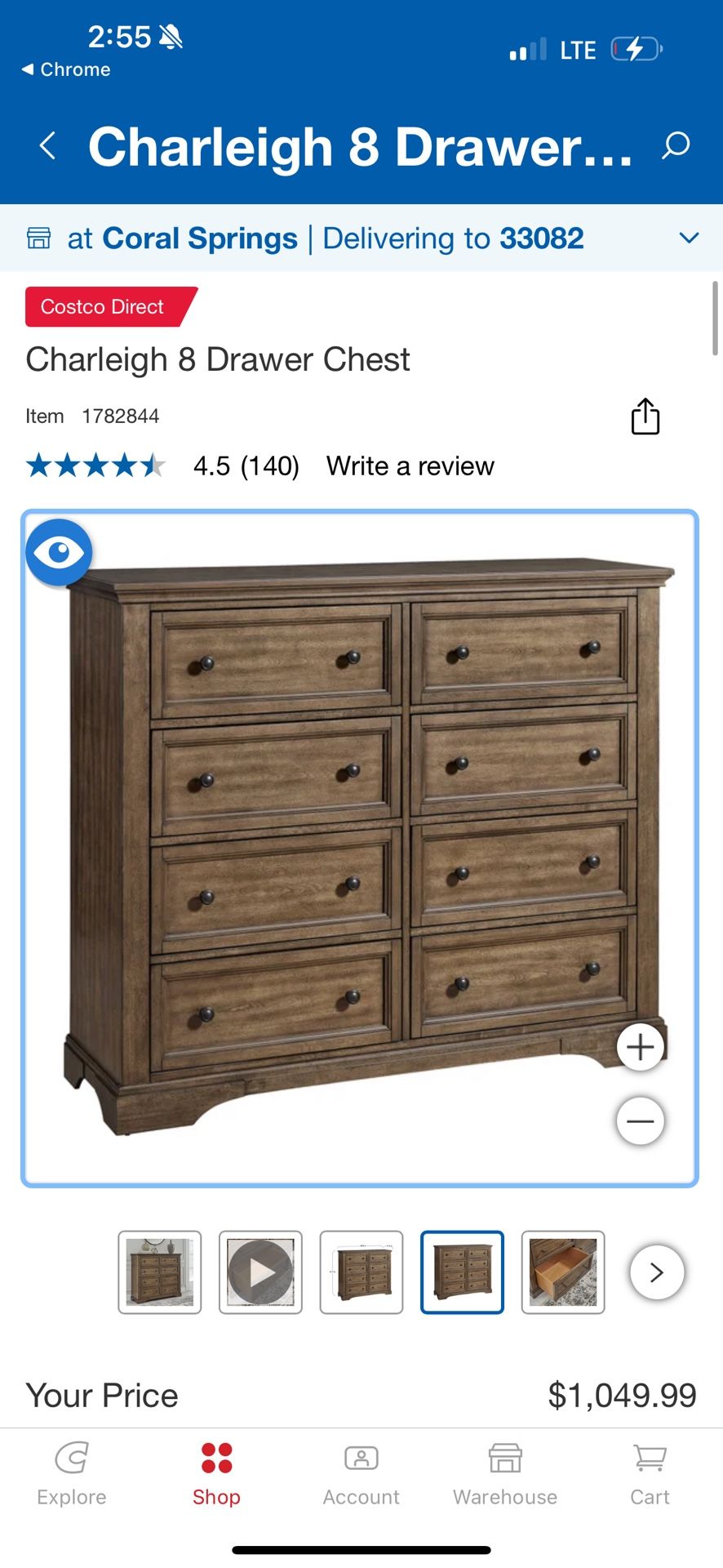 Universal Broadmoore Charleigh 8 Drawer Chest Brown Bedroom Furniture Description: The Universal Broadmoore Charleigh 8 Drawer Chest is a clas