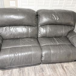2 Powered Leather Sofas