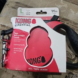 New Kong Terrain Lg Retractable Leash 16 ft dogs up to 110lbs soft-grip Fuchsia