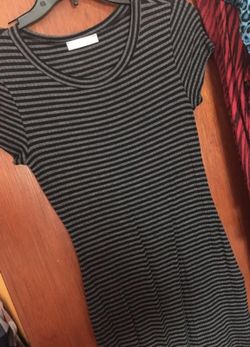 Gray black striped dress