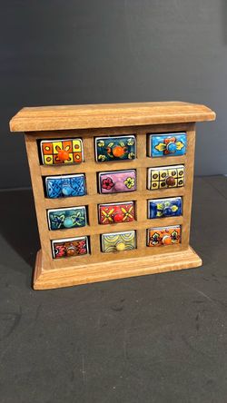 Hand painted apothecary 12 drawer chest