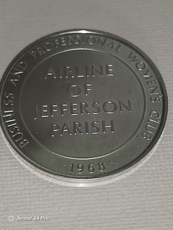 1968 Airline of Jefferson Parish Women’s Club Advertising Doubloon-mint In Pack
