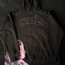 XL SDL Pink Rhinestone Hoodie 