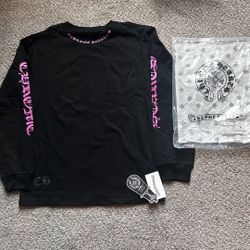 Chrome Hearts Long Sleeve T-Shirt Black and Pink Size M Men's
