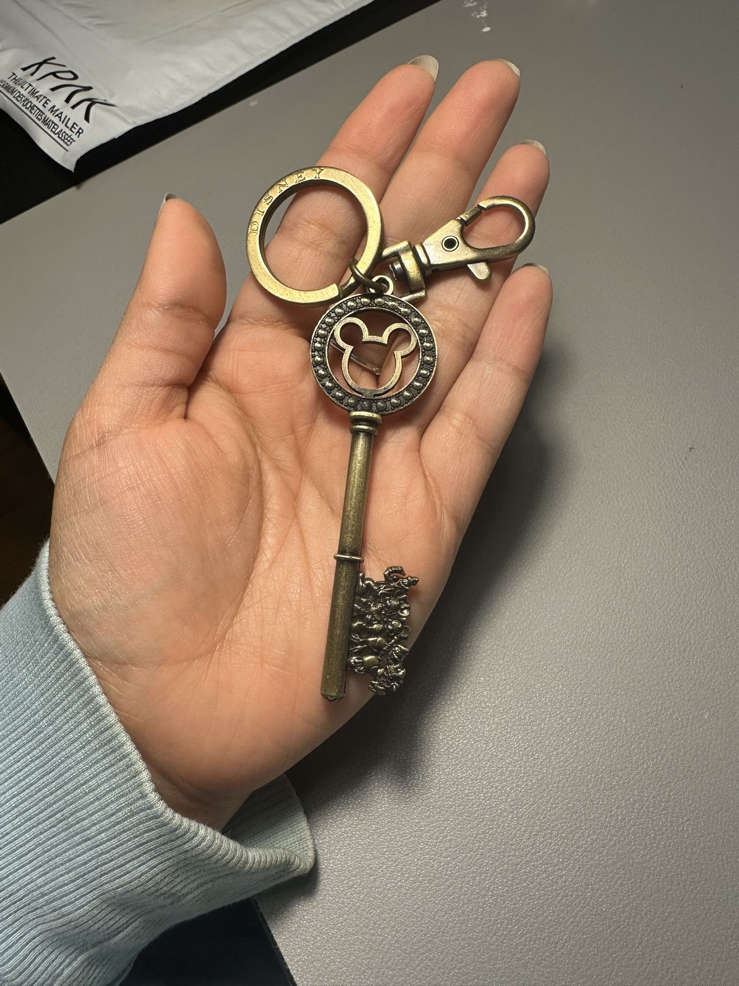 Disney Gold Master Key with Gem Beads Pewter Kew Ring