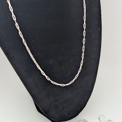 ✨.925 Sterling Silver Jewelry Bundle – Paperclip Necklace, Bracelet & Dangle Earrings – Set 