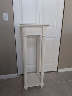 White Solid Wood Pedestal Plant/display Stands