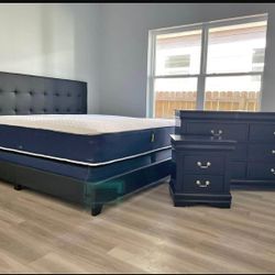 BRAND NEW BLACK KING SIZE BEDROOM SET $975 WITH MATTRESS/ BOX SPRINGS & DELIVERY! QUEEN $925!