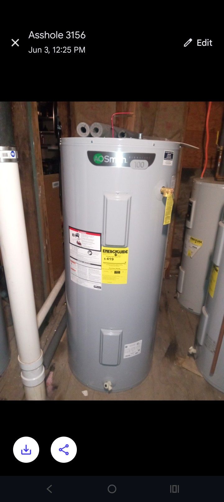 A.O. Smith 55 Gallon Water Heater
