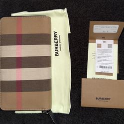 Burberry Burberry Check Zip Long Wallet | Taupe Brown