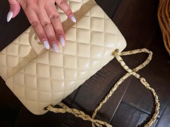 Cc butter yellow flap bag