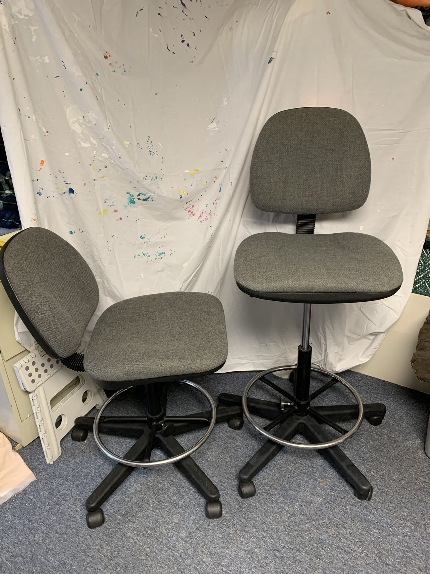 Adjustable Drafting Chairs (2) - Seat Height 22” To 33” 
