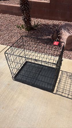 Black Wire Dog Crate with Tray