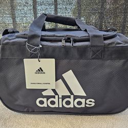 Adidas Diablo Small II Hex Solid Duffel Gym Practice Shoulder Bag (White/Black)