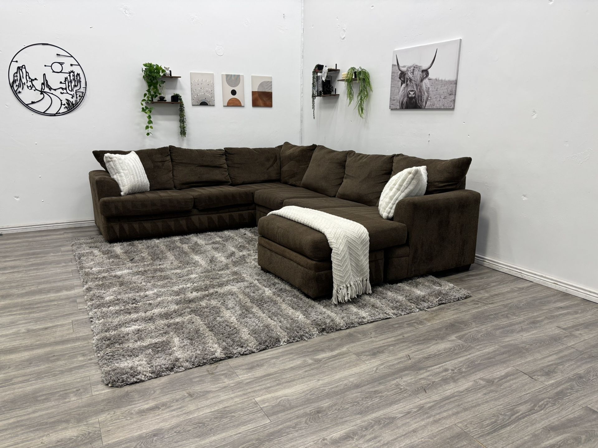 Brown Sectional Couch - Free Delivery