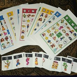 Super Mario Bingo 20 Playing Cards - 80 Calling Cards