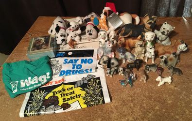 Big lot of 30 plus dog figure figurines plush enesco Pound puppies scruff McGruff stuffins