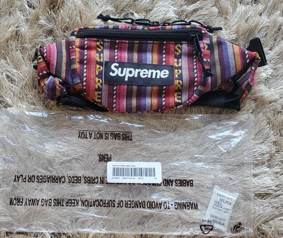 NEW | Supreme Woven Stripe Waist Bag - Multicolor - SS20
