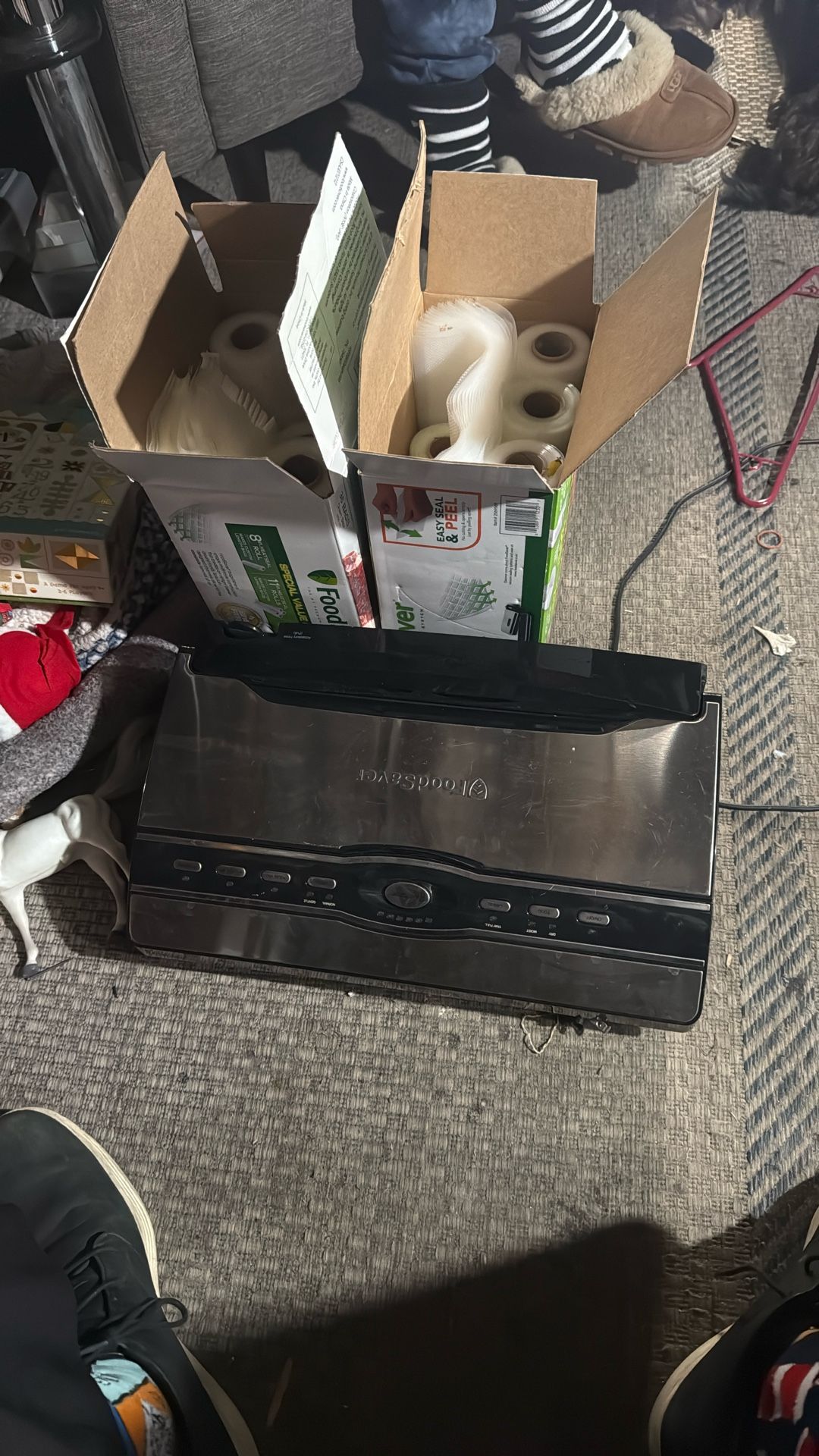 Food Vacuum Sealer With Two Boxes Of Bags
