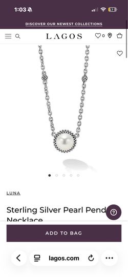 Lagos silver pearl necklace