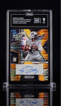 2025 Panini Prizm Draft Picks - Auto Shedeur Sanders Orange Pulsar /35 (AU, RC)