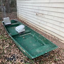 14ft Jon Boat And Trailer With Accessories 