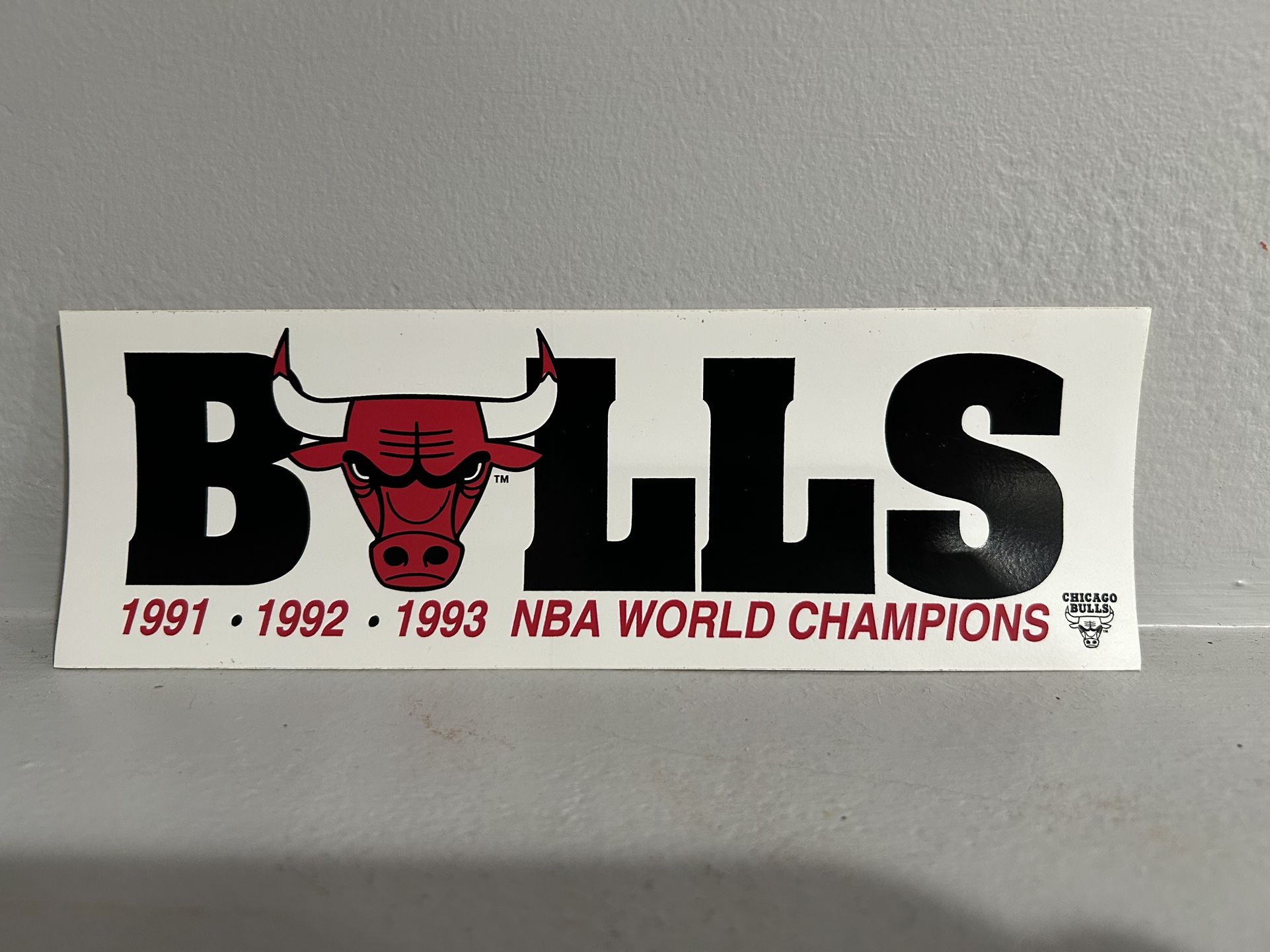 Vintage 1990’s NBA Chicago Bulls Three Peat Bumper Sticker