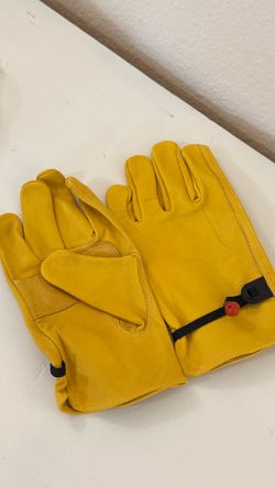 Yellow Leather Work Gloves