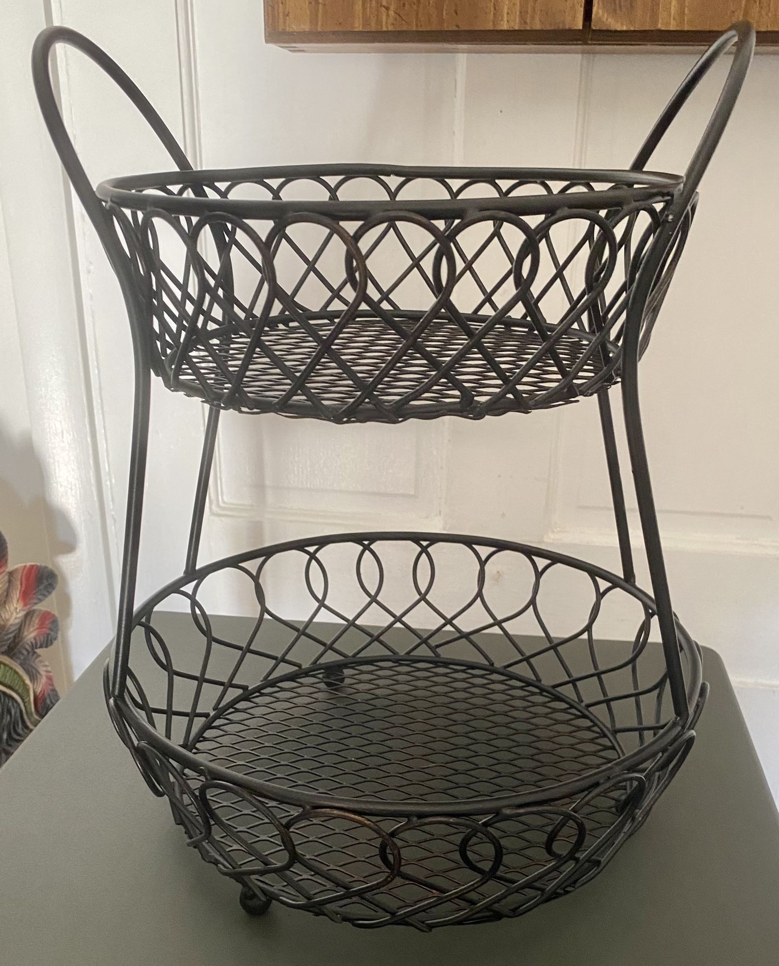 Black Iron Fruit Basket or Plant Holder