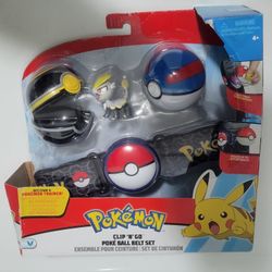 POKEMON JANGMO-O BALL & LUXURY BALL CLIP N GO POKE BALL BELT SET 