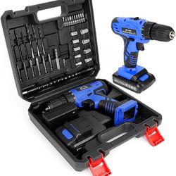 Portable Power Drill Set with 37PCS Drill Bit,21V Cordless Drill Driver Kit with Battery and Charger,Jar-owl Home Tool Kit with Electric Drill for Men