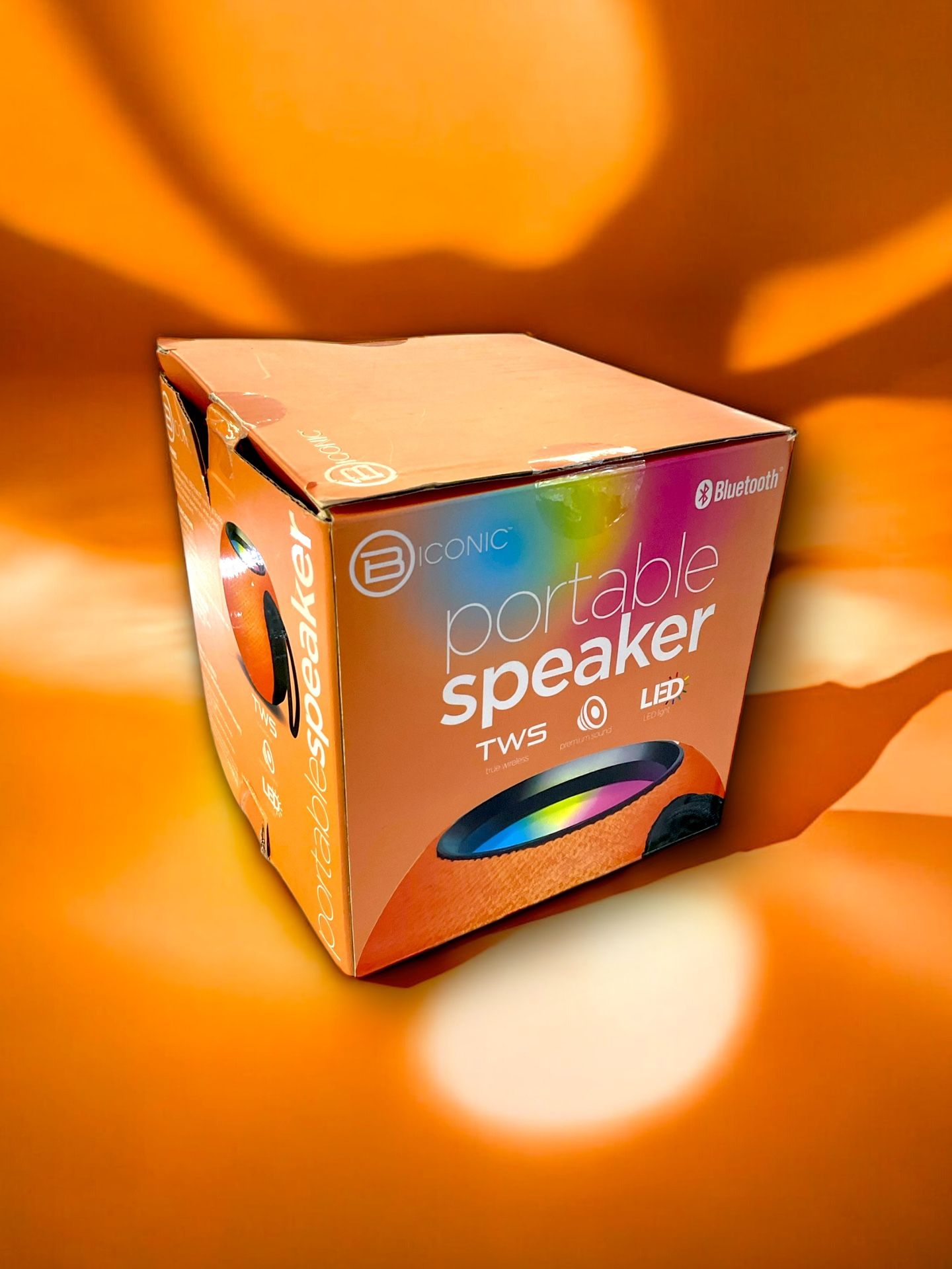 BLUETOOTH BICONIC LED PORTABLE SPEAKER.