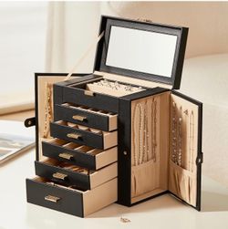 Large Leather Jewelry Box Organizer