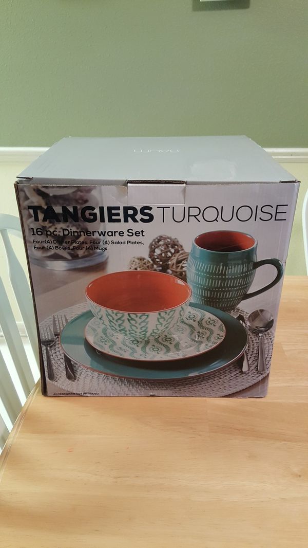 Baum Tangiers Turquoise Dinnerware 16pc. Set for Sale in Houston, TX ... Baum Tangiers Turquoise Dinnerware 16pc. Set for Sale in Houston, TX ...