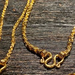 Real 24kt Gold Solid Thai Baht Link Chain 24 Inch